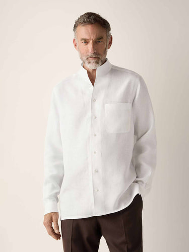 Zegna Hombre Barcelona Camisa Lisa color Blanco sku 531-006633 01 - Foto 2