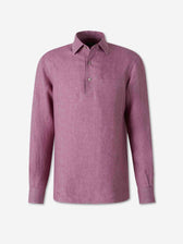 Zegna Hombre Barcelona Camisa Lisa Lino color Rosa Envejecido sku 531-006634 01 - Foto 1