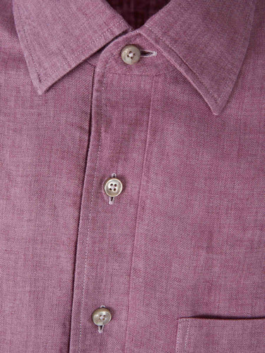 Zegna Hombre Barcelona Camisa Lisa Lino color Rosa Envejecido sku 531-006634 01 - Foto 3