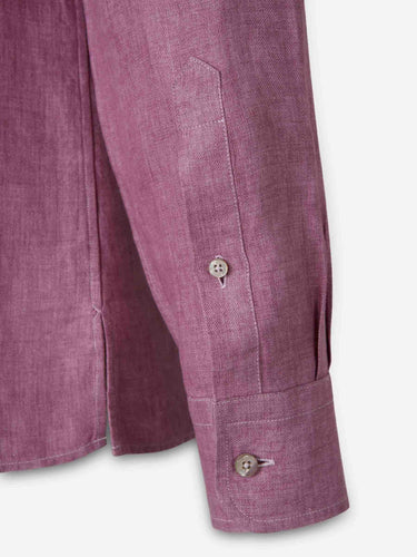 Zegna Hombre Barcelona Camisa Lisa Lino color Rosa Envejecido sku 531-006634 01 - Foto 4