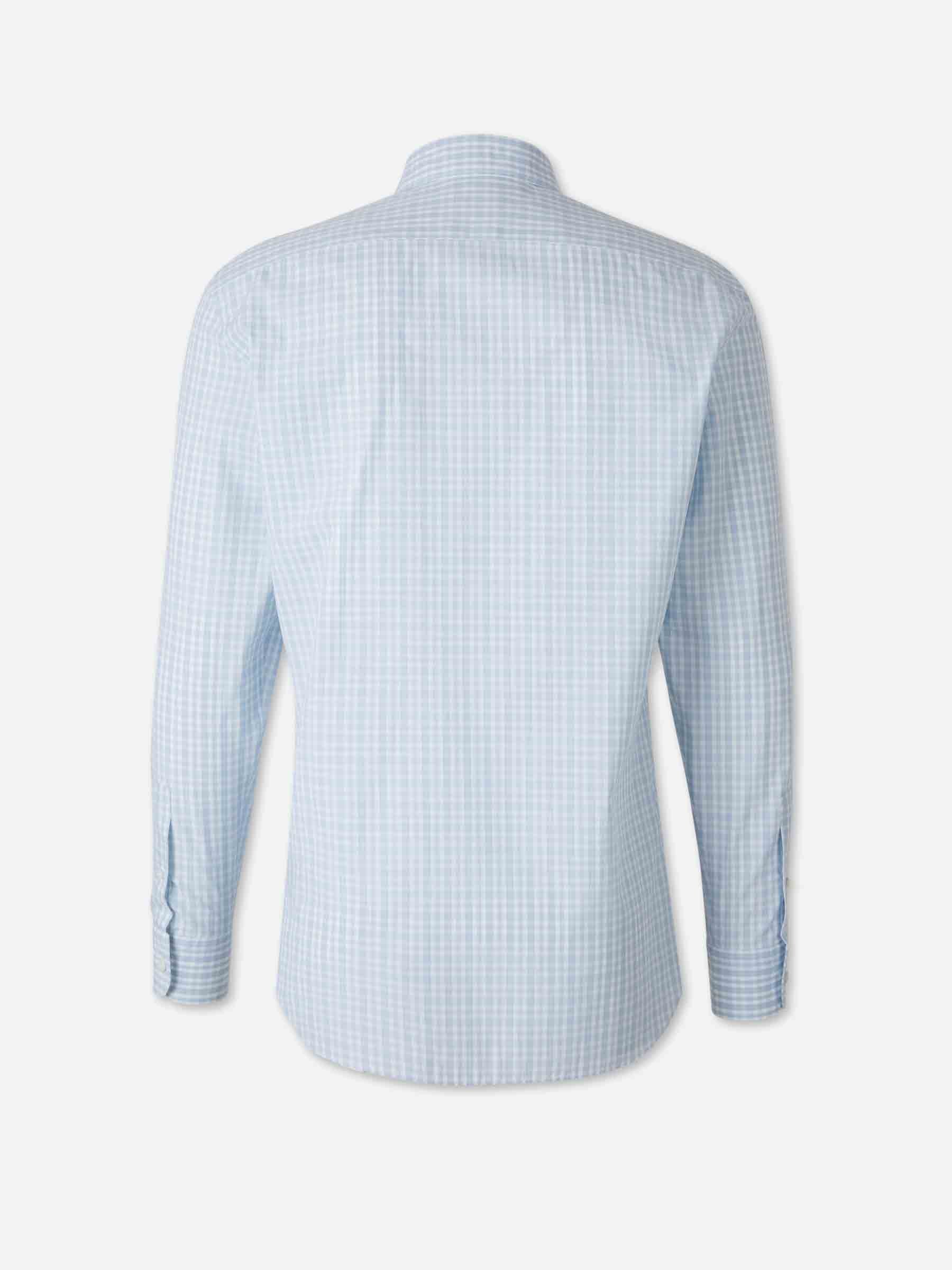 Zegna Hombre Barcelona Camisa Motivo Cuadros color Azul Celeste sku 531-006635 01 - Foto 2