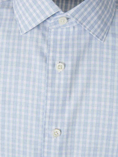 Zegna Hombre Barcelona Camisa Motivo Cuadros color Azul Celeste sku 531-006635 01 - Foto 3