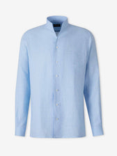 Zegna Hombre Barcelona Camisa Lisa Lino color Azul Celeste sku 531-006636 01 - Foto 1