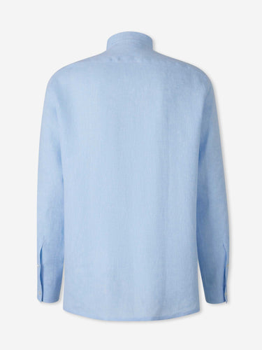 Zegna Hombre Barcelona Camisa Lisa Lino color Azul Celeste sku 531-006636 01 - Foto 2