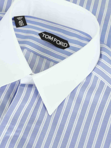 Tom Ford Hombre Barcelona Camisa Vestir Listada color Azul sku 531-006638 01 - Foto 3