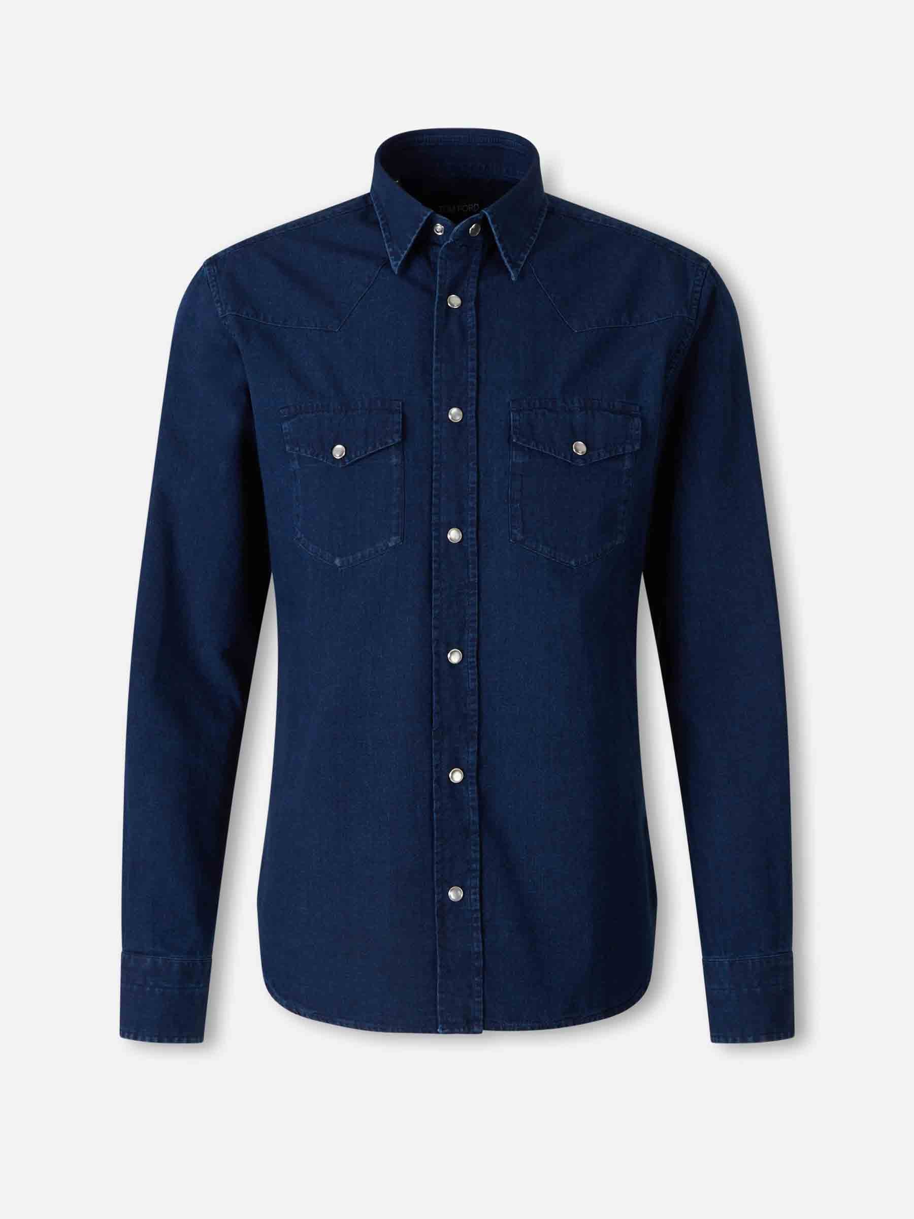 Tom Ford Hombre Barcelona Camisa Denim Casual color Azul Denim Oscuro sku 531-006639 01 - Foto 1