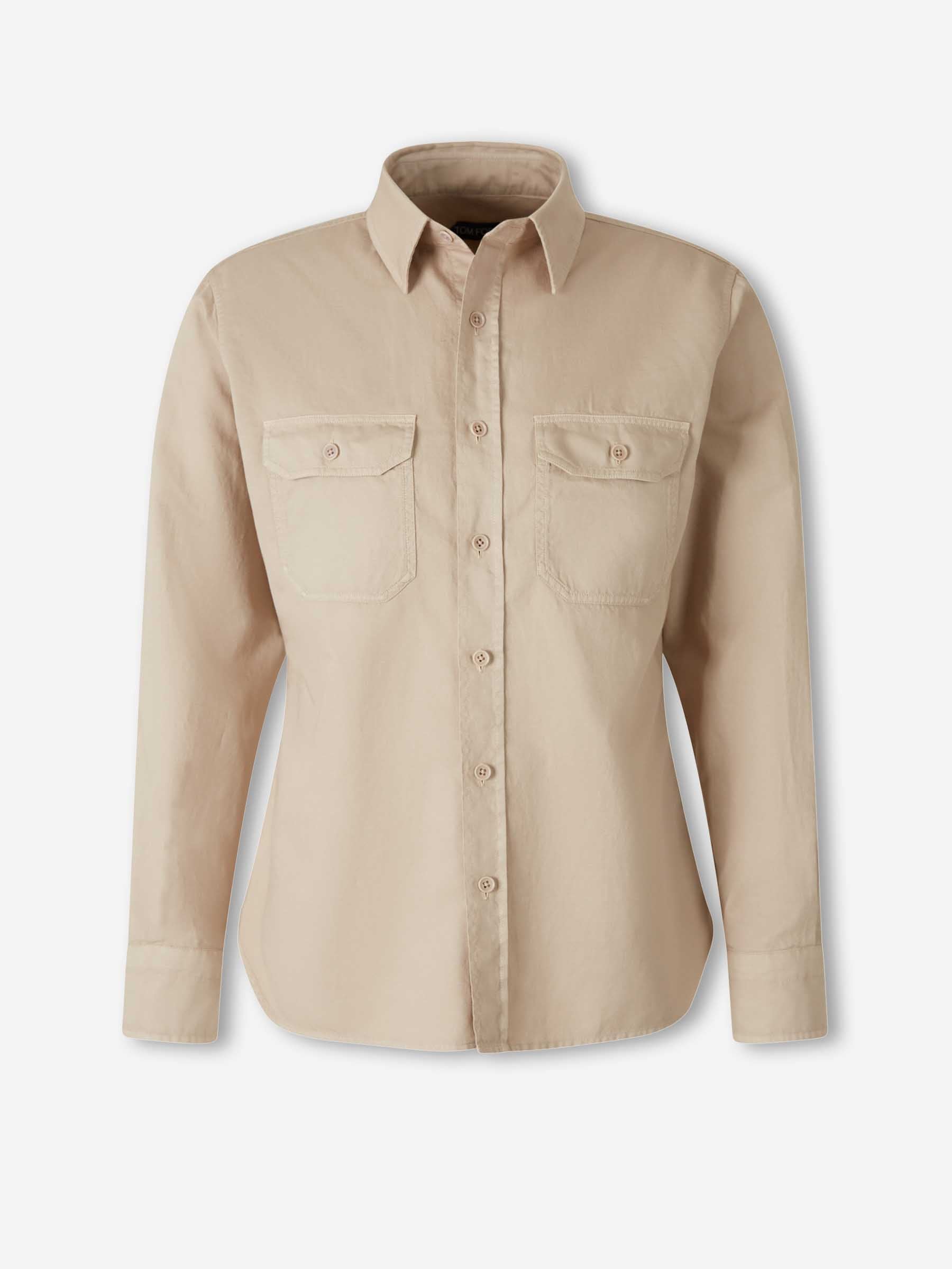 Tom Ford Hombre Barcelona Camisa Casual Lisa color Camel sku 531-006640 01 - Foto 1