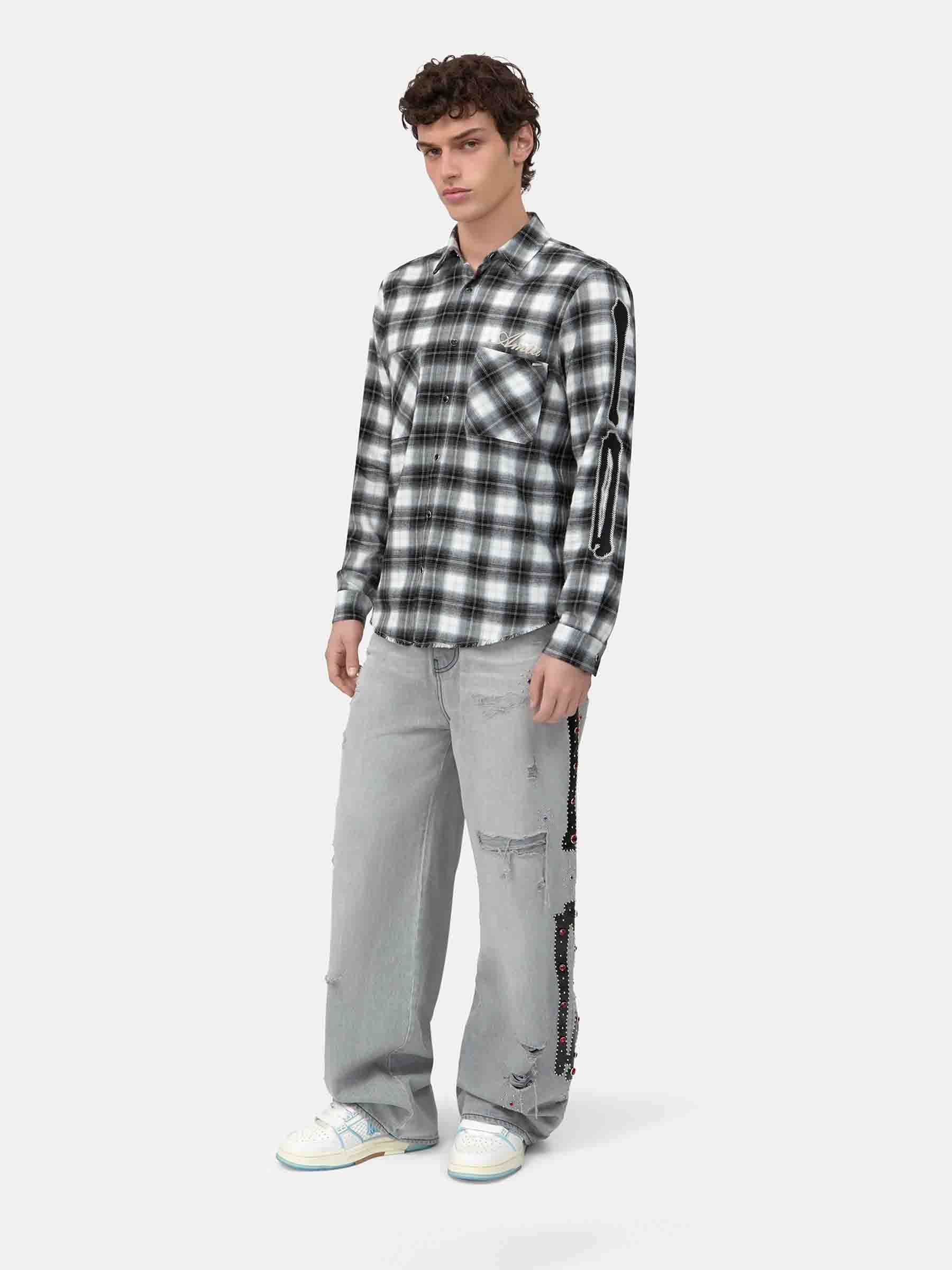 Amiri Hombre Barcelona Camisa Oversized Cuadros color Blanco Y Negro sku 531-006644 01 - Foto 2