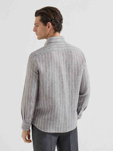 Brunello Cucinelli Hombre Barcelona Camisa Cuello Francés color Marrón Oscuro sku 531-006647 01 - Foto 3
