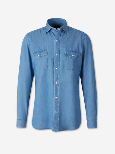 Luigi Borrelli Hombre Barcelona Camisa Denim Algodón color Azul Denim sku 531-006652 01 - Foto 1