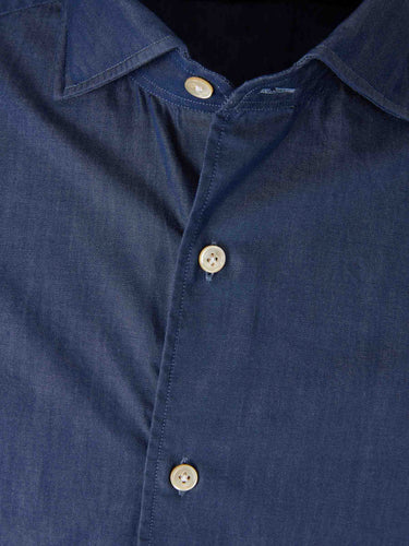 Luigi Borrelli Hombre Barcelona Camisa Lisa Algodón color Azul Denim Oscuro sku 531-006659 01 - Foto 3