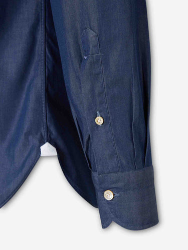 Luigi Borrelli Hombre Barcelona Camisa Lisa Algodón color Azul Denim Oscuro sku 531-006659 01 - Foto 4