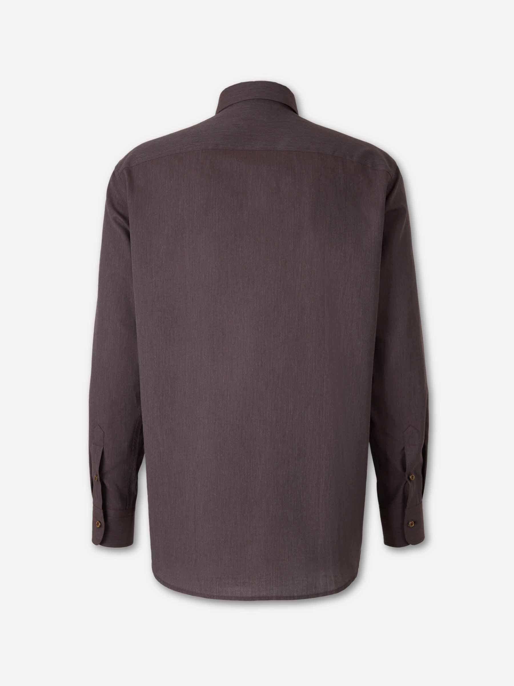 Brioni Hombre Barcelona Camisa Lisa Algodón color Marrón Oscuro sku 531-006662 01 - Foto 2