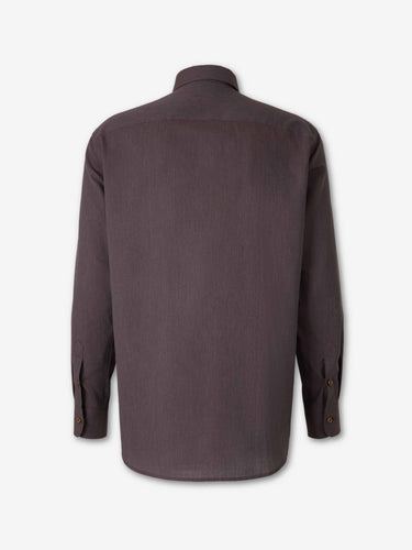 Brioni Hombre Barcelona Camisa Lisa Algodón color Marrón Oscuro sku 531-006662 01 - Foto 2