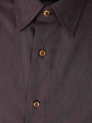 Brioni Hombre Barcelona Camisa Lisa Algodón color Marrón Oscuro sku 531-006662 01 - Foto 3