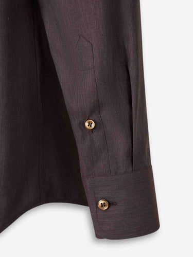 Brioni Hombre Barcelona Camisa Lisa Algodón color Marrón Oscuro sku 531-006662 01 - Foto 4