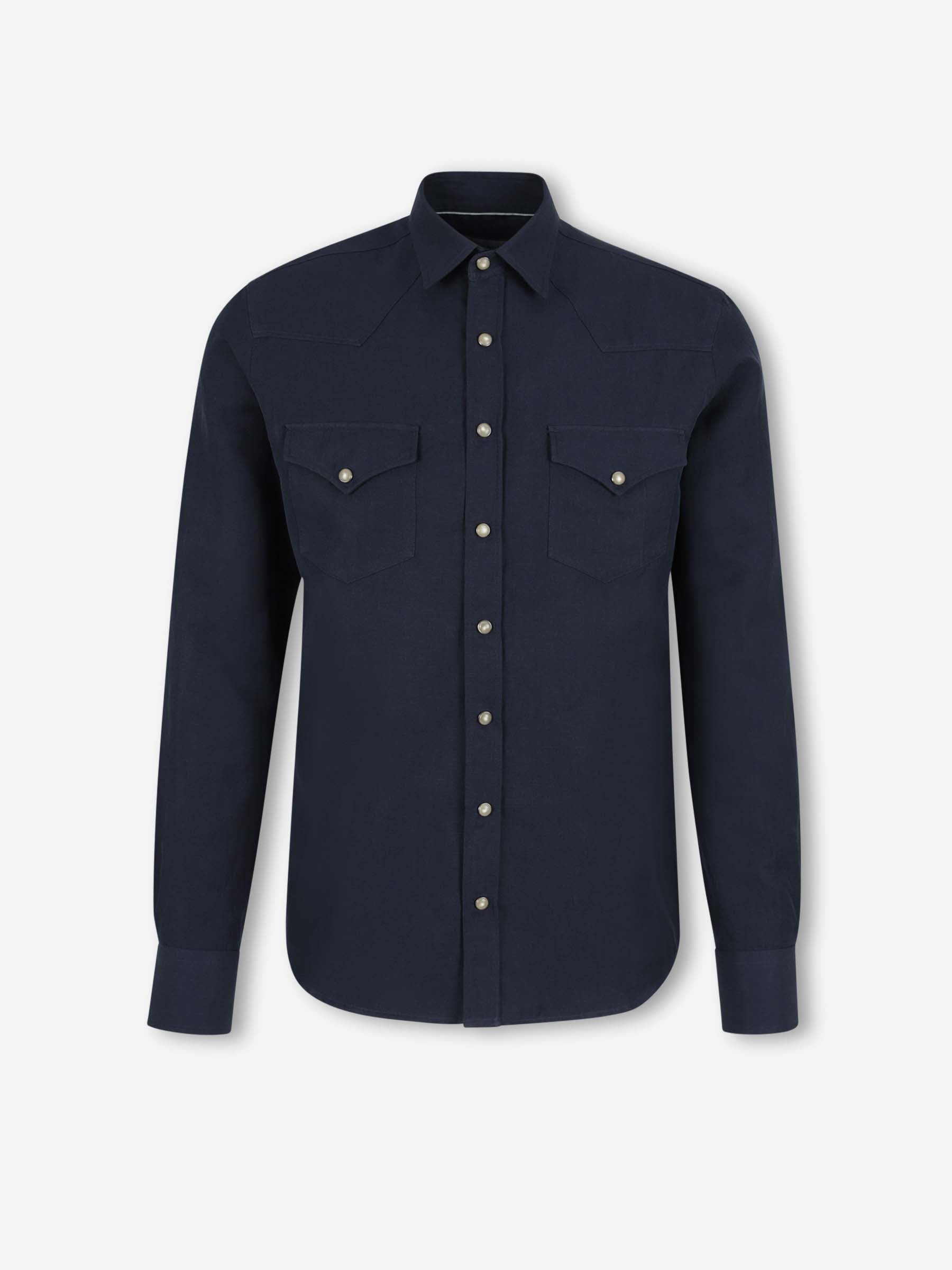 Canali Hombre Barcelona Camisa Lisa color Azul Marino sku 531-006671 01 - Foto 1