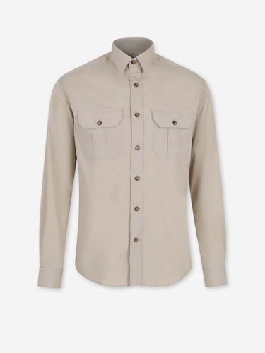 Canali Hombre Barcelona Camisa Casual Algodón color Camel sku 531-006672 01 - Foto 1