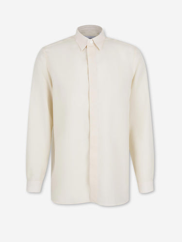 Lardini Hombre Barcelona Camisa Lisa Tencel color Crema sku 531-006676 01 - Foto 1