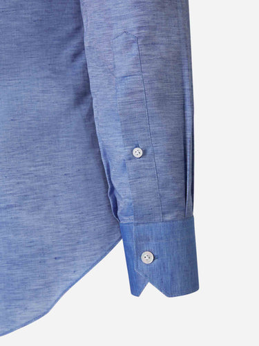 Fray Hombre Barcelona Camisa Fil a Fil Lino color Azul Celeste sku 531-006691 02 - Foto 4