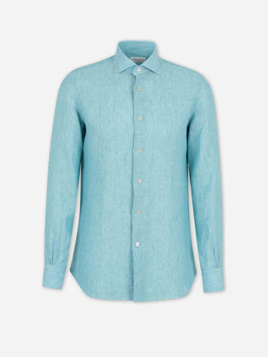 Santa Eulalia Hombre Barcelona Camisa Recta Lino color Azul Turquesa sku 531-006695 02 - Foto 1