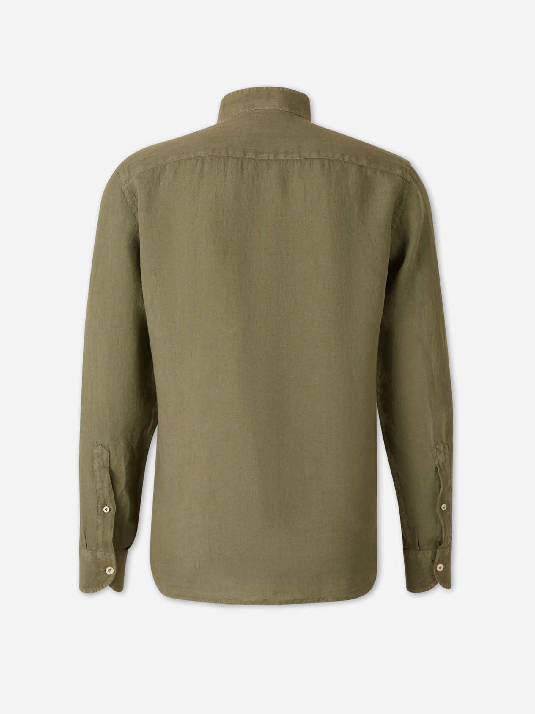 Santa Eulalia Hombre Barcelona Camisa Lisa Casual color Verde Militar sku 531-006705 04 - Foto 2