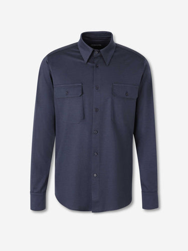 Tom Ford Hombre Barcelona Camisa Tejido Elástico color Azul Marino sku 531-006728 01 - Foto 1