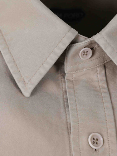 Tom Ford Hombre Barcelona Camisa Lisa Algodón color Camel sku 531-006731 01 - Foto 4
