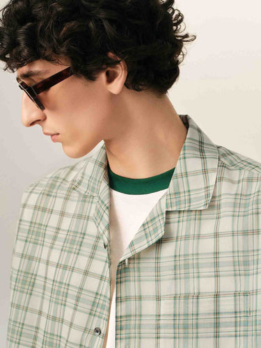 Ami Paris Hombre Barcelona Camisa Cuadros color Verde Menta sku 531-006732 01 - Foto 4