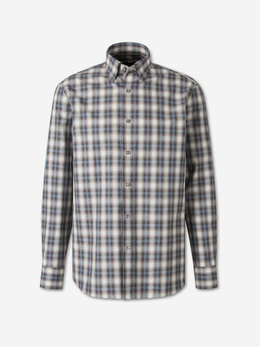 Brioni Hombre Barcelona Camisa Cuadros Algodón color Gris sku 531-006749 01 - Foto 1