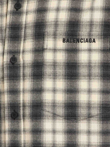 Balenciaga Hombre Barcelona Camisa Franela Cuadros color Blanco Y Negro sku 531-006751 01 - Foto 4