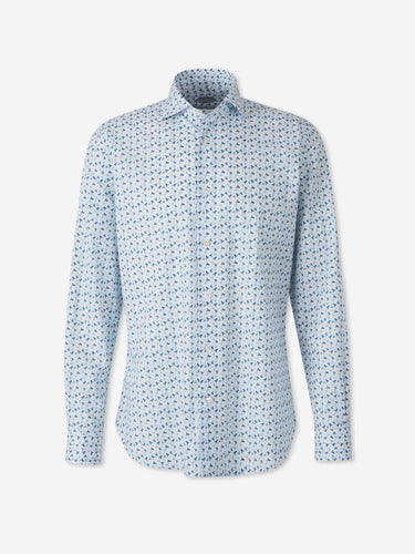 Vincenzo di Ruggiero Hombre Barcelona Camisa Estampada Algodón color Azul Celeste sku 531-006758 01 - Foto 1