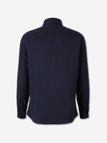 Brunello Cucinelli Hombre Barcelona Camisa Lisa Algodón color Azul Marino sku 531-006765 01 - Foto 2