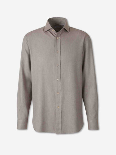 Brunello Cucinelli Hombre Barcelona Camisa Lisa Algodón color Taupe sku 531-006765 02 - Foto 1