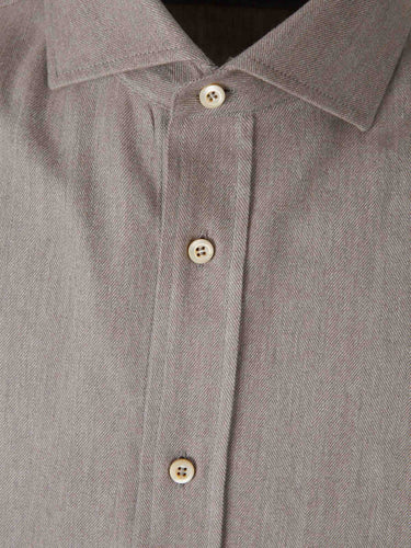 Brunello Cucinelli Hombre Barcelona Camisa Lisa Algodón color Taupe sku 531-006765 02 - Foto 3