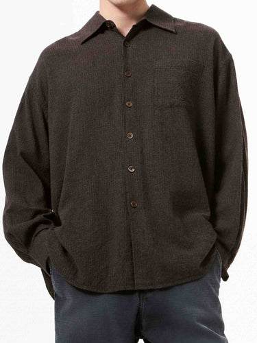 Our Legacy Hombre Barcelona Camisa Texturizada color Marrón Oscuro sku 531-006770 01 - Foto 3