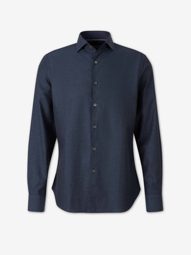 Canali Hombre Barcelona Camisa Lisa Algodón color Azul Noche sku 531-006775 02 - Foto 1