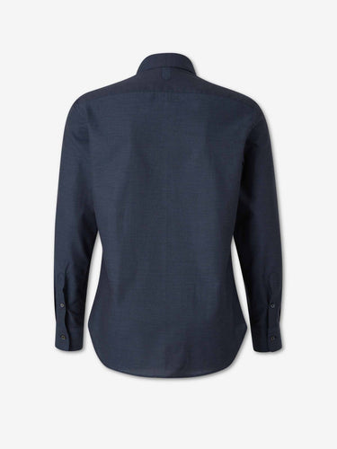 Canali Hombre Barcelona Camisa Lisa Algodón color Azul Noche sku 531-006775 02 - Foto 2