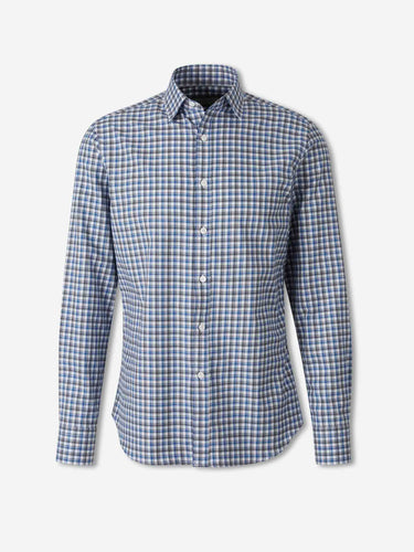 Canali Hombre Barcelona Camisa Cuadros Algodón color Azul sku 531-006777 01 - Foto 1