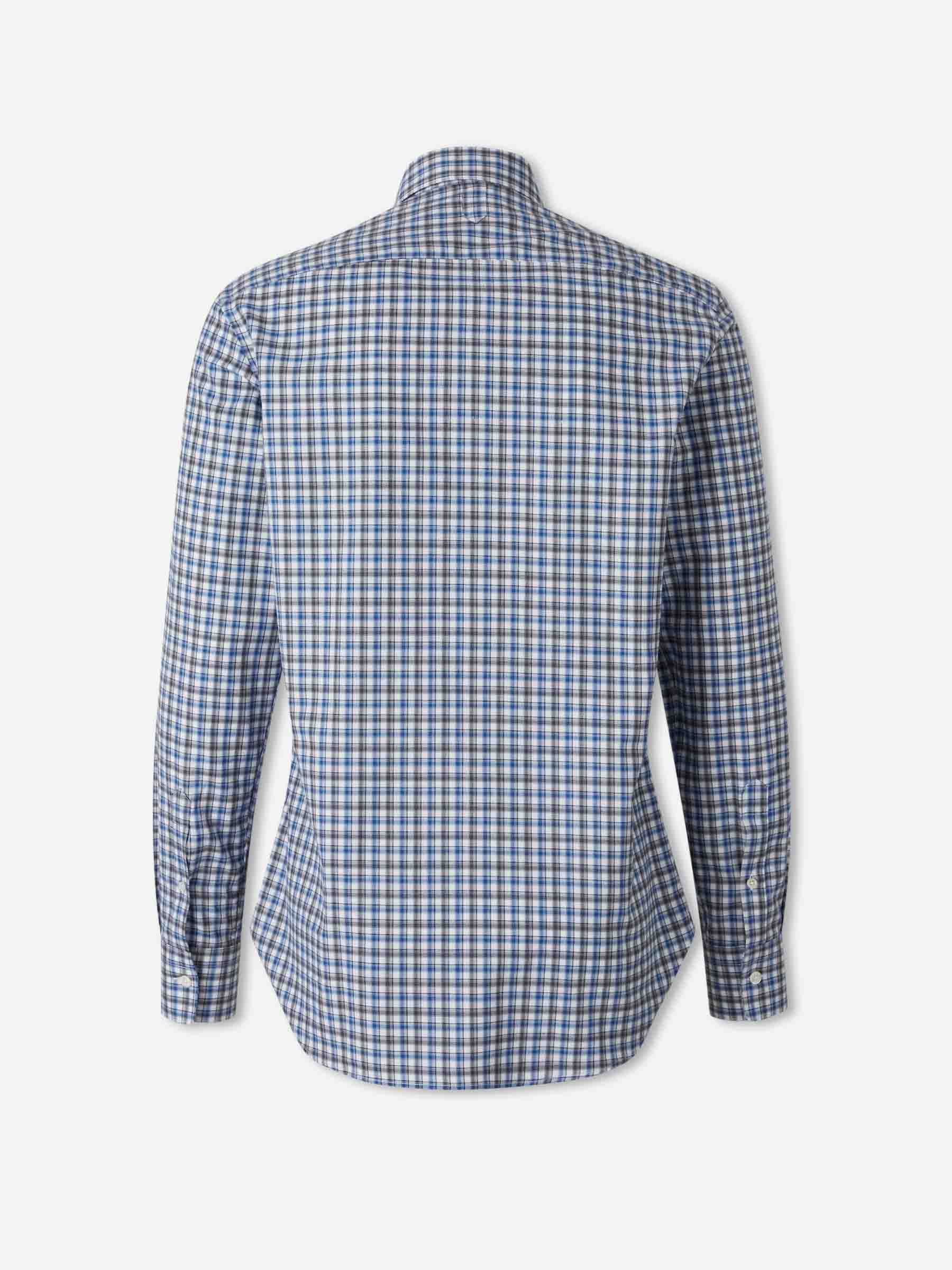 Canali Hombre Barcelona Camisa Cuadros Algodón color Azul sku 531-006777 01 - Foto 2