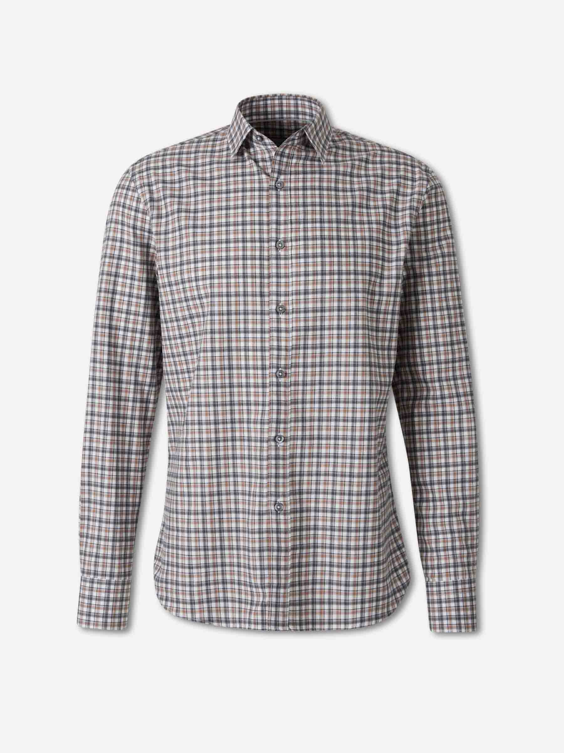 Canali Hombre Barcelona Camisa Cuadros Algodón color Multicolor sku 531-006777 02 - Foto 1