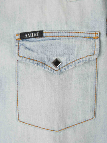 Amiri Hombre Barcelona Camisa Denim Western color Azul Denim Claro sku 531-006781 01 - Foto 4