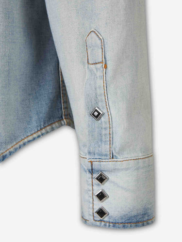Amiri Hombre Barcelona Camisa Denim Western color Azul Denim Claro sku 531-006781 01 - Foto 5
