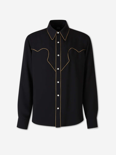 Amiri Hombre Barcelona Camisa Poliéster Western color Negro sku 531-006783 01 - Foto 1