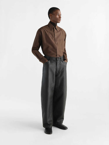 Lemaire Hombre Barcelona Camisa Lisa Algodón Seda color Marrón sku 531-006792 01 - Foto 5