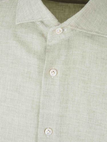 Vincenzo di Ruggiero Hombre Barcelona Camisa Lisa Lana Algodón color Verde sku 531-006803 01 - Foto 3
