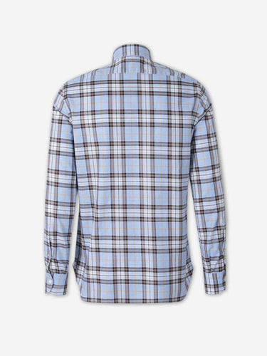 Luigi Borrelli Hombre Barcelona Camisa Estampada Cuadros color Azul Celeste sku 531-006832 01 - Foto 2