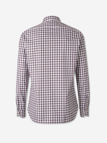 Luigi Borrelli Hombre Barcelona Camisa Estampada Cuadros Vichy color Marrón sku 531-006834 01 - Foto 2