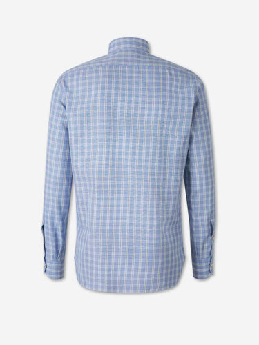 Luigi Borrelli Hombre Barcelona Camisa Estampada Cuadros color Azul Celeste sku 531-006838 01 - Foto 2