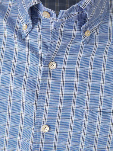 Luigi Borrelli Hombre Barcelona Camisa Estampada Cuadros color Azul Celeste sku 531-006838 01 - Foto 3
